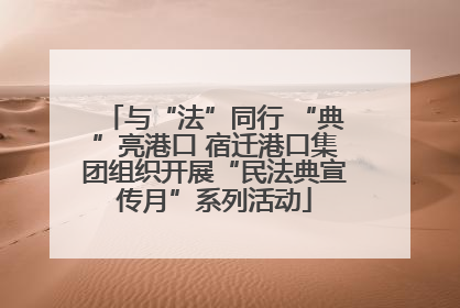 与“法”同行 “典”亮港口 宿迁港口集团组织开展“民法典宣传月”系列活动